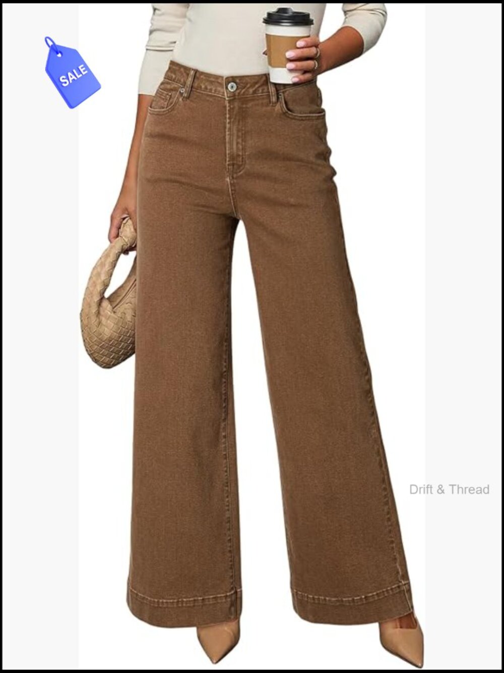 High Waisted Wide Leg Stretch Jeans Casual Denim Pants Women